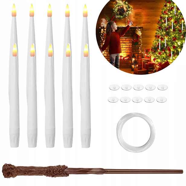 Závěsné Led Svíčky 10 Ks Hůlka 3 Světelné Režimy Vánoce
