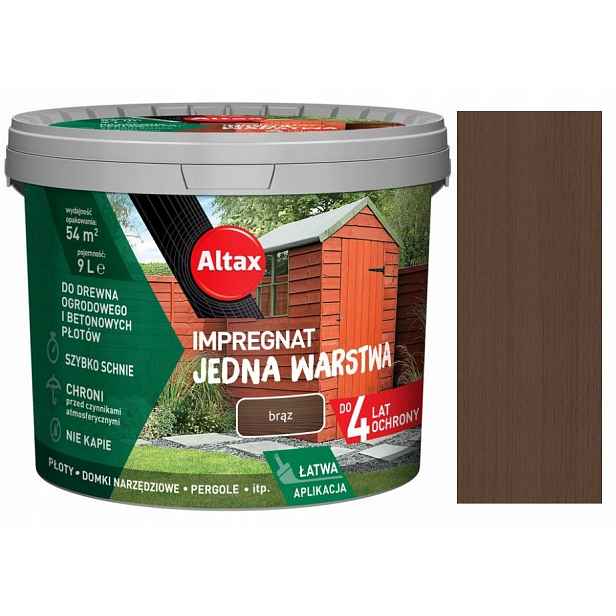 Altax Impregnát Na Zahradní Dřevo 9 L Hnědý