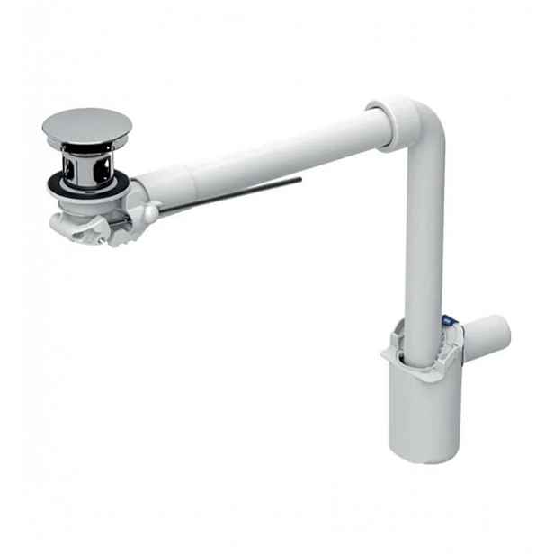 Geberit - Úsporný sifon pro umyvadla s přepadem, výpusť s táhlem, chrom 152.074.21.1