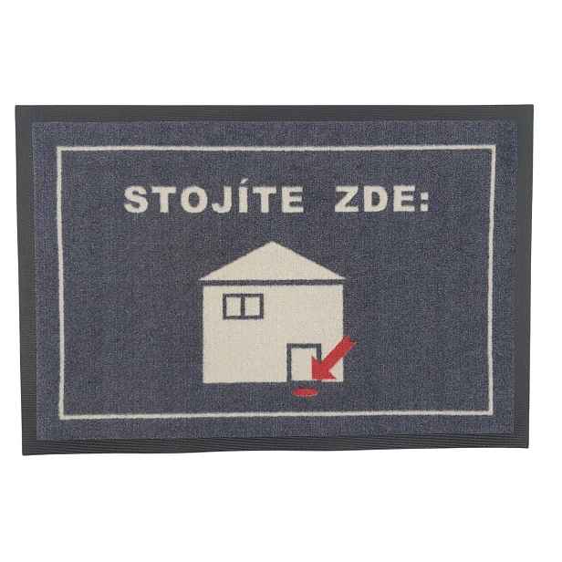 POSLEDNÍ ŠANCE: Rohožka GPS (Stojíte zde) 40x60 cm - na ven i na doma, 40x60, šedá, GDmats