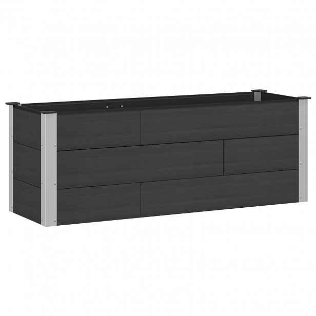 vidaXL Zahradní vyvýšený záhon Černá 150 x 50 x 54 cm WPC a hliník