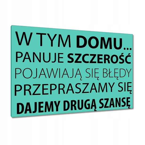 Obrazy 120x80 V tomto domě Mátová verze