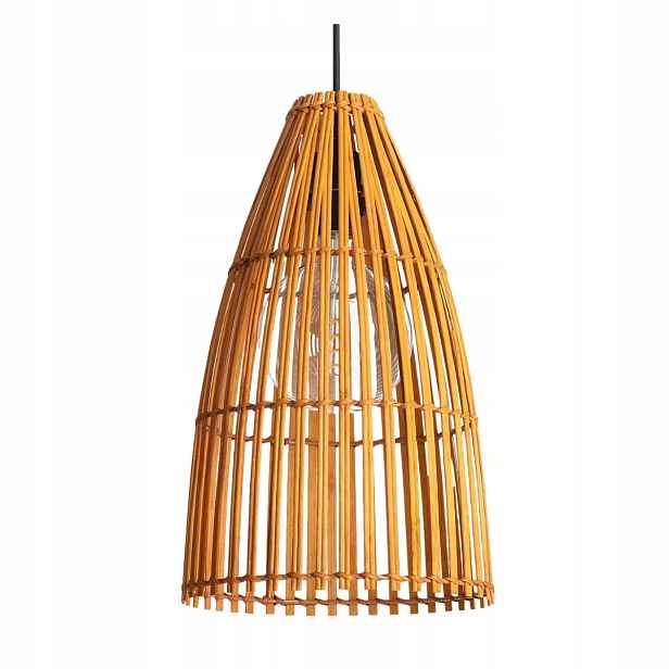 Závěsná lampa boho bambusová pletená hnědá do obývacího pokoje ložnice Abruzzo