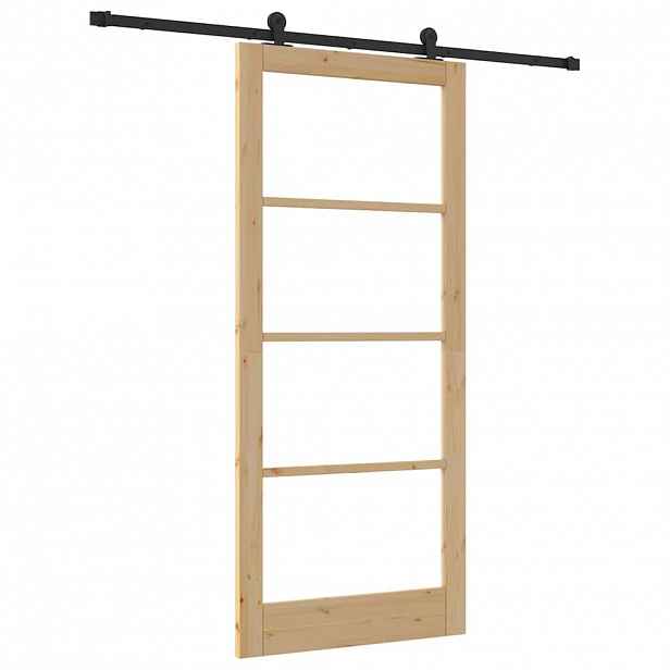 vidaXL Posuvné dveře ORKDAL 93 x 211 cm Masivní borové dřevo a sklo