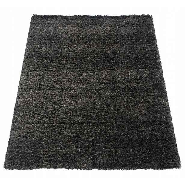 Koberec Shaggy Černý Do Obývacího Pokoje Ložnice Měkký Plyšový Koberec 80X150