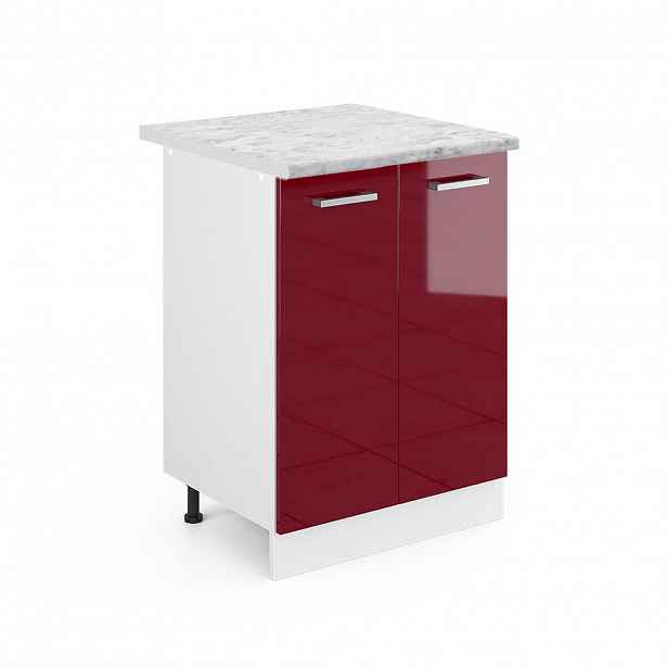 Vicco SPODNÍ SKŘÍŇKA KUCHYŇSKÉ LINKY R-Line Červená vysoký lesk 60 cm s pracovní deskou