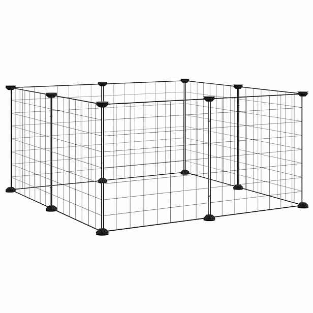 vidaXL 8dílná klec pro domácí mazlíčky černá 70 x 70 x 35 cm ocelová