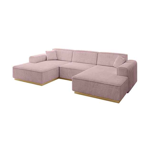 ALTDECOR SEDACÍ SOUPRAVA ve tvaru U IREA-U1-v2 301x165x80 Růžová Manšestr