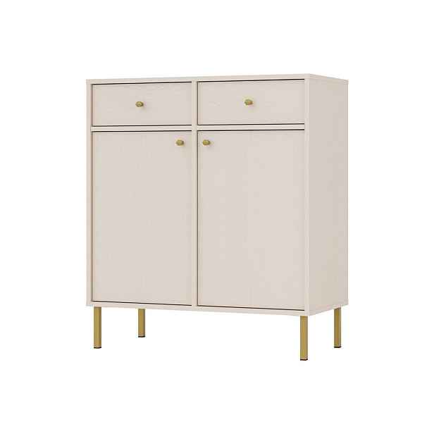 MASSENO KOMODA TORINO, 84/95/41 cm s 2 zásuvkami a 2 dvířky, béžová