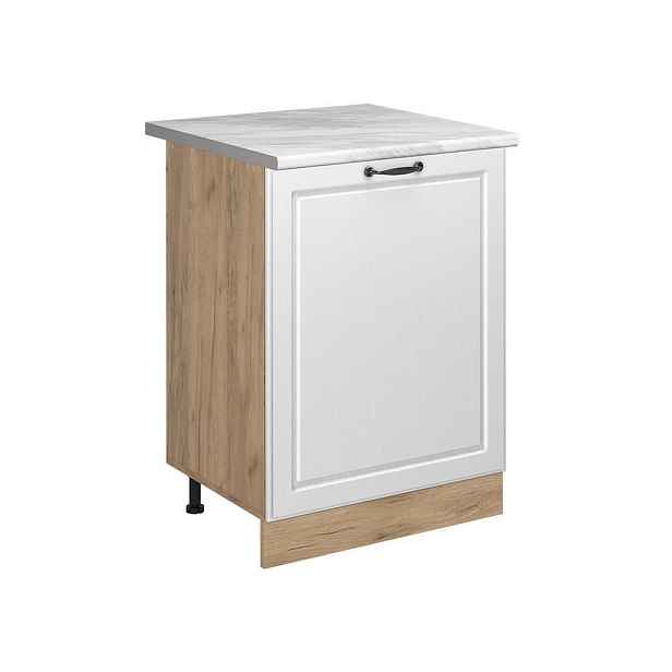 Vicco SPODNÍ SKŘÍŇKA KUCHYŇSKÉ LINKY R-Line, Bílý venkovský dům/Zlatý mocný dub, 60 cm s 1 dveřmi pracovná doska Mramor