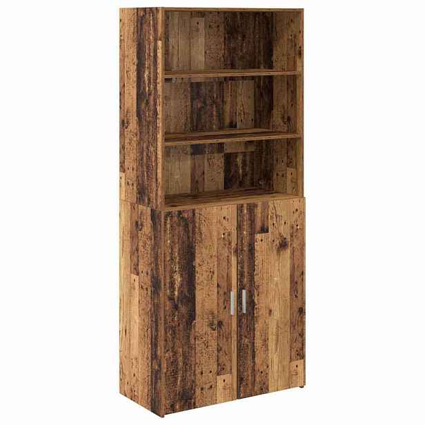 vidaXL Vysoký bufet Staré dřevo 80 x 42,5 x 185 cm Kompozitní dřevo