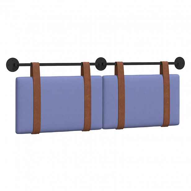 vidaXL Závěsná čelní deska Modrá džínovina 130 x 55 x 5 cm Antický PU