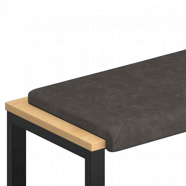 vidaXL Polštář na lavici Umělá kůže Černá Hloubka 35 cm