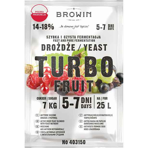 Browin Turbo Fruit 5-7 dní lihovarské kvasinky 40g