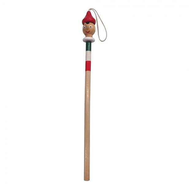 Dřevěná tužka s hlavou Pinocchia - 22cm Clayre & Eef