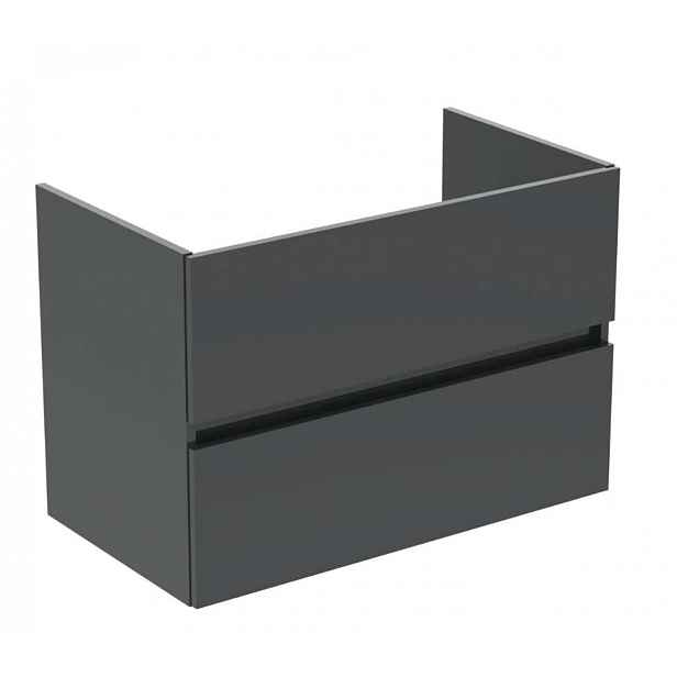 Ideal Standard Eurovit+ - Umyvadlová skříňka, 55x80x44 cm, 2 zásuvky, lesklá šedá R0263TI