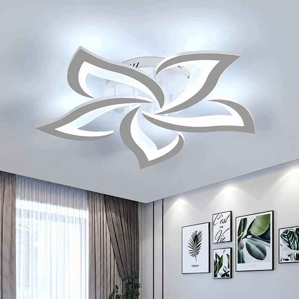 Moderní Závěsné Led Svítidlo, Bílé, 60W, 6500K (studená Bílá) – Vhodné Do Obývacího Pokoje A Ložnice