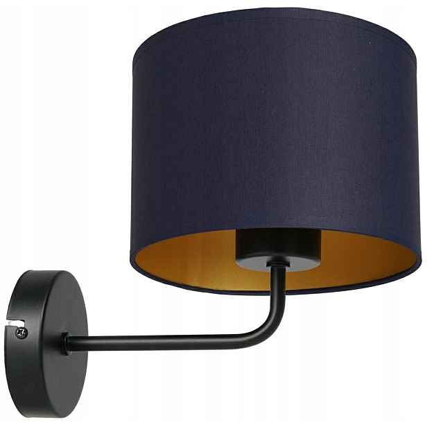 Nástěnné svítidlo Arden Modrý Zlatý Abažur ve stylu retro glamour