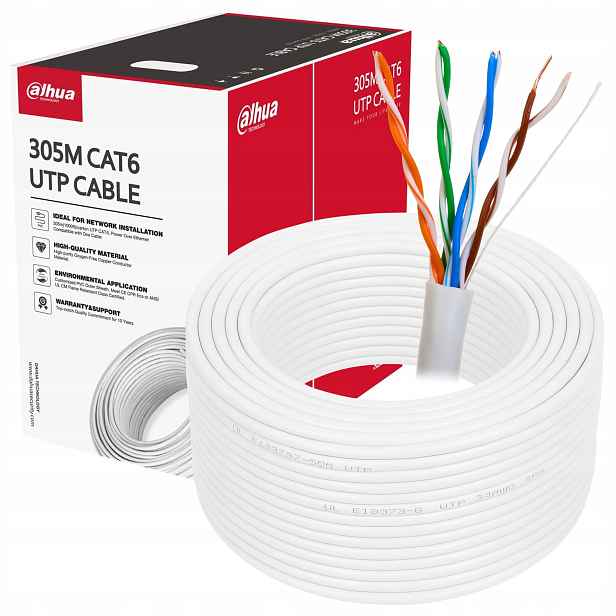 Síťový kabel kat.6 Ict kroucený Utp Dahua PFM920I-6UN-C 305 m