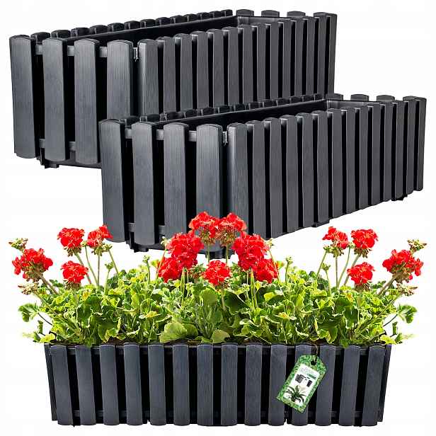 Set 2X Květináč Květináč Balkonový Truhlík Plot 58 cm