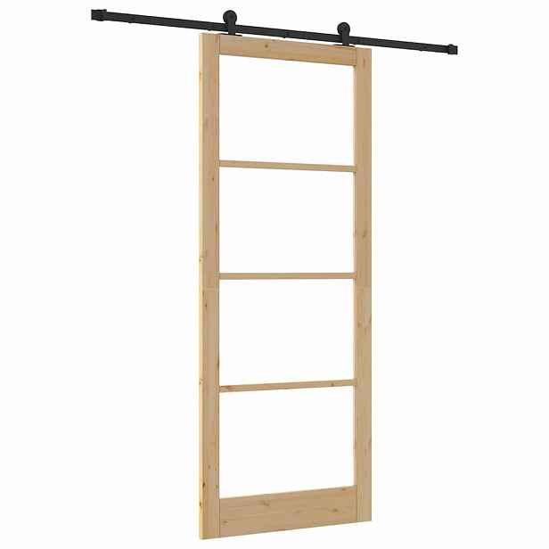 vidaXL Posuvné dveře ORKDAL 93 x 232 cm Masivní borové dřevo a sklo