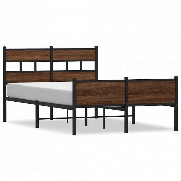 vidaXL Rám postele bez matrace hnědý dub 120 x 200 cm kompozitní dřevo