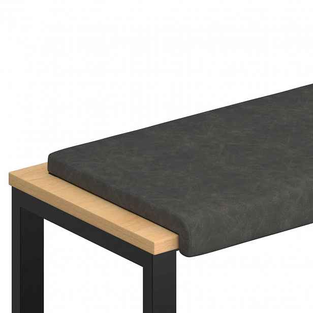 vidaXL Polštář na lavici Umělá kůže Černá Hloubka 35 cm