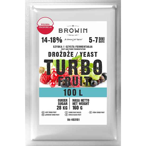 Browin Turbo Fruit 5-7 dní lihovarské kvasinky, 160 g