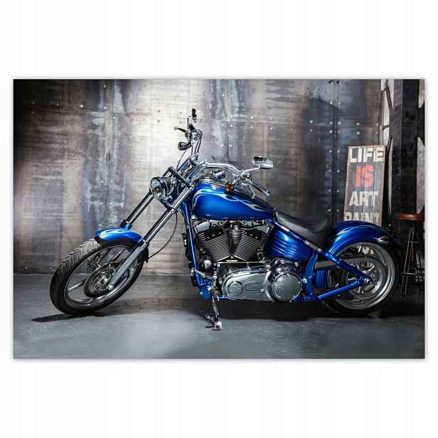 Fototapety flizelina 152x104 Modrý chopper