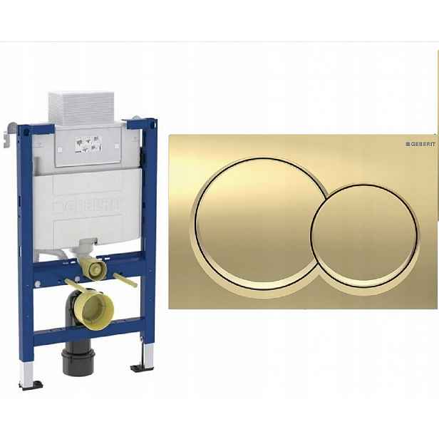 Geberit Rám pro Wc Nízký H 98 cm se zlatým tlačítkem a kulatými tlačítky