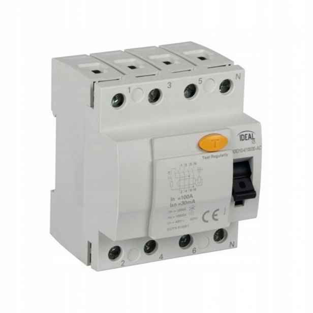 Proudový spínač KRD10 4P 100A 30mA typ Ac Ideal