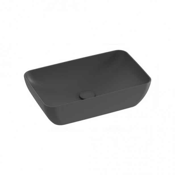 Umyvadlo na desku Ravak Uni 50x31 cm antracit bez přepadu XJX03150001