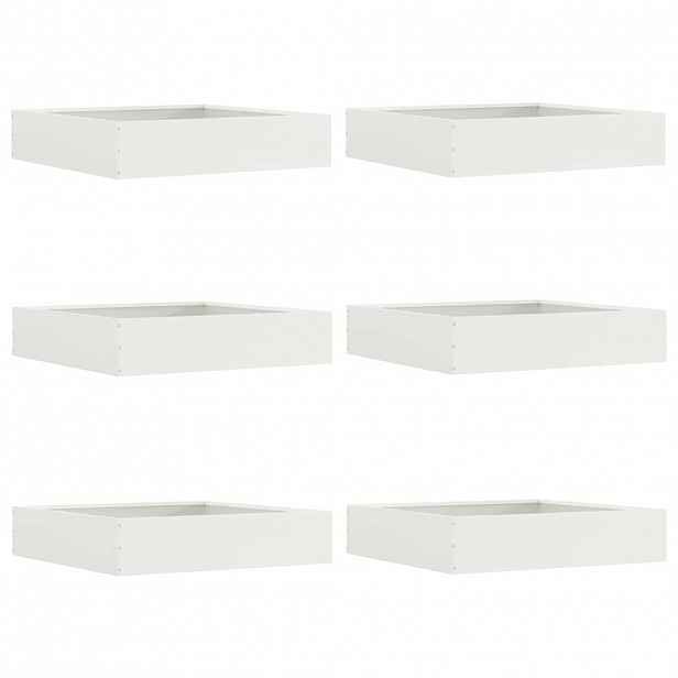 vidaXL Okraj trávníku 6 ks 60 x 60 x 13 cm Ocel Bílá