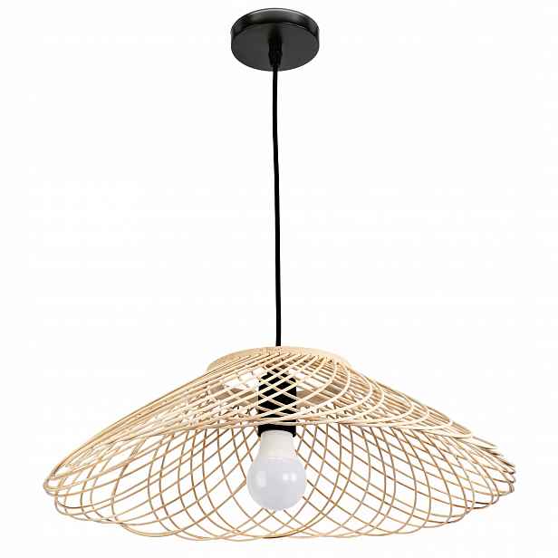 Závěsné Stropní Svítidlo Boho Přírodní Pletená Hnědá Světlá 46 cm Toolight