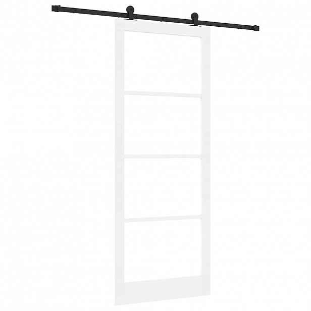 vidaXL Posuvné dveře ORKDAL 93 x 232 cm Masivní borové dřevo a sklo