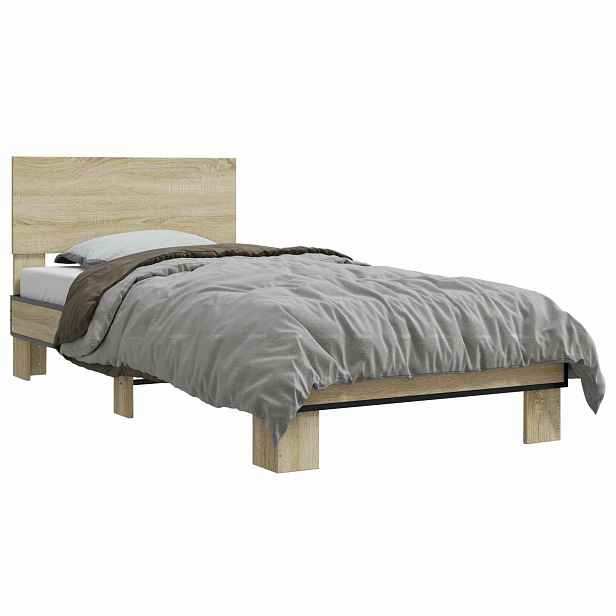vidaXL Rám postele s čelem Dub sonoma 80 x 200 cm Kompozitní dřevo