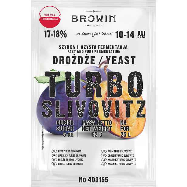 Browin TURBO slivovicové kvasinky