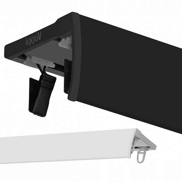 Dvojitá Garnýž S Mřížkou 130 CM, Hliníková Lišta, Černá A Bílá