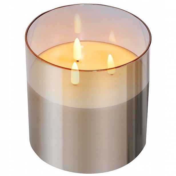 Led Svíčka Na Baterie Pohyblivý Plamen Skleněná XXL