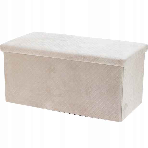 Velurová taburetka s úložným prostorem Modus, 76 x 38 x 38 cm
