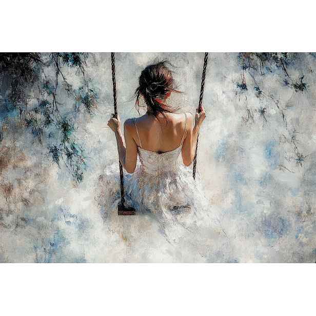Vliesová fototapeta Žena Dívka Houpačka Relax Boho 208x146 130g