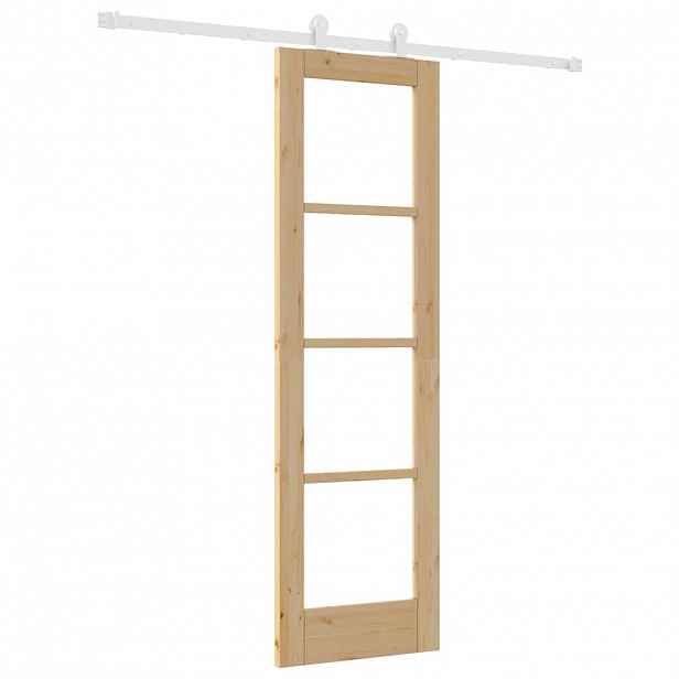 vidaXL Posuvné dveře ORKDAL 61 x 198,5 cm Masivní borové dřevo a sklo