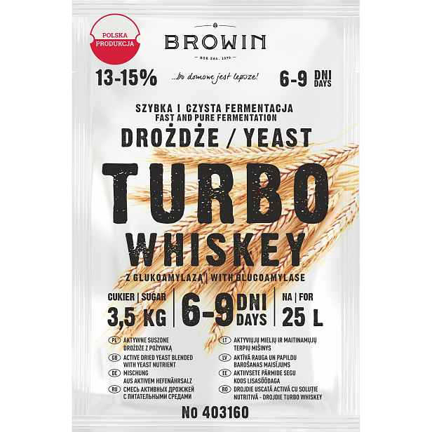 Browin Turbo Whiskey lihovarské kvasinky, 23 g