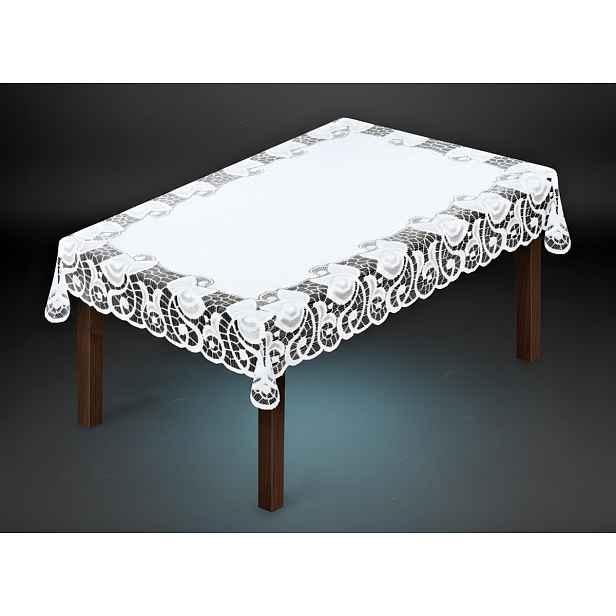 Žakárový ubrus SANDRA více rozměrů bílá MyBestHome Rozměr: 180x130 cm