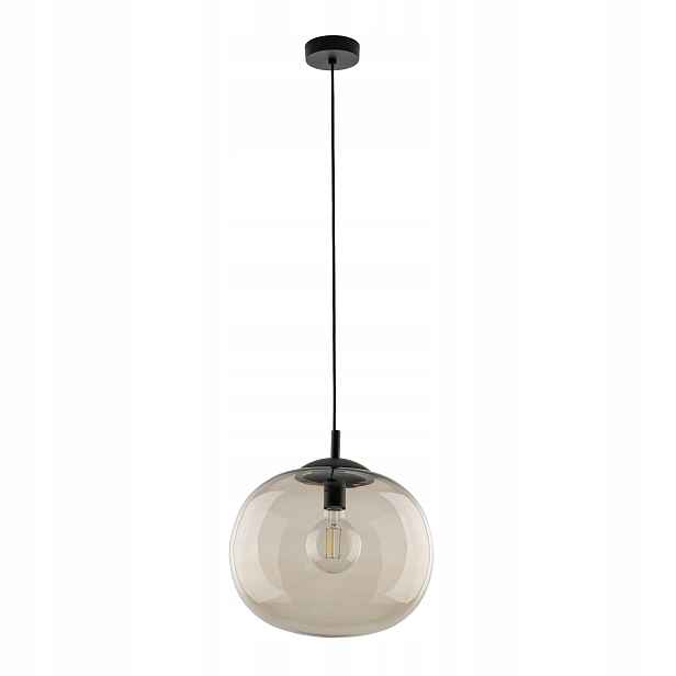 Závěsná lampa Vibe Černý Topaz Skleněný Stínidlo 1xE27 35cm Stropní Obývací pokoj Dům