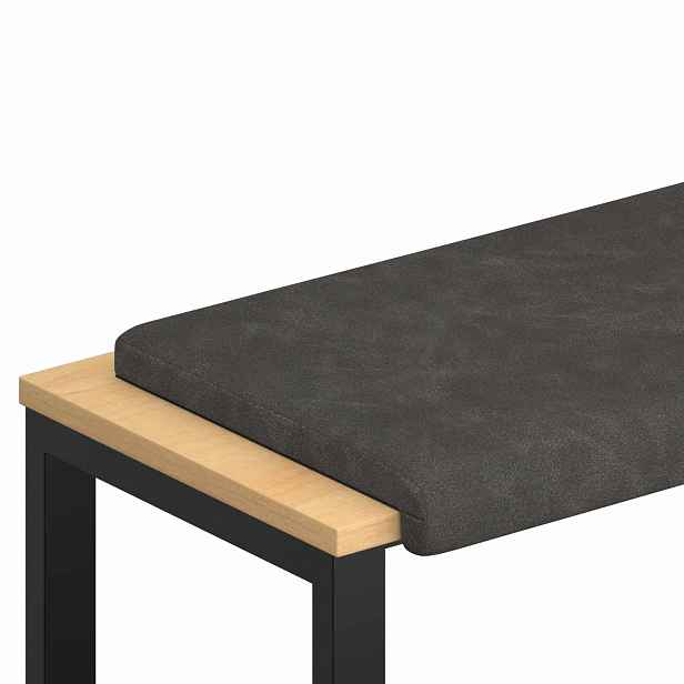 vidaXL Polštář na lavici Umělá kůže Černá Hloubka 35 cm