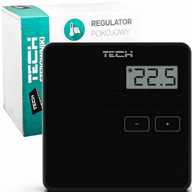 Regulátor Pokojový Drátový Na Omítku Tech ST-294 v1 Černý
