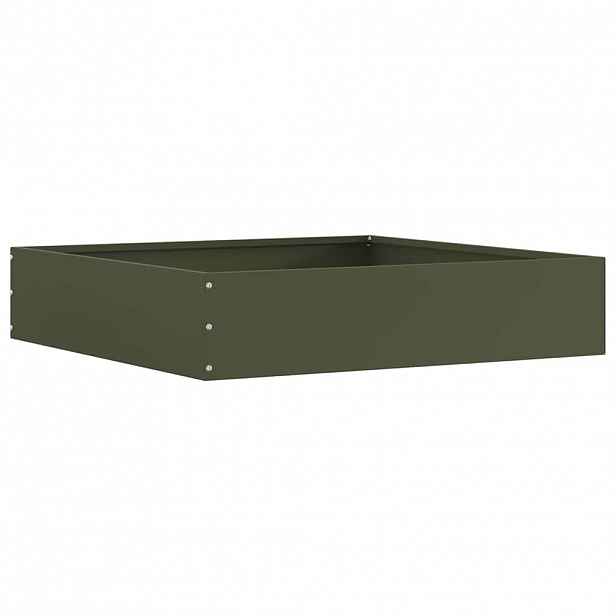 vidaXL Okraj trávníku 60 x 60 x 13 cm Ocel Olivově zelená