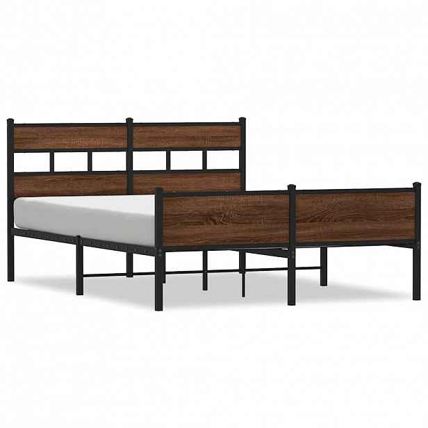 vidaXL Rám postele bez matrace hnědý dub 150 x 200 cm kompozitní dřevo