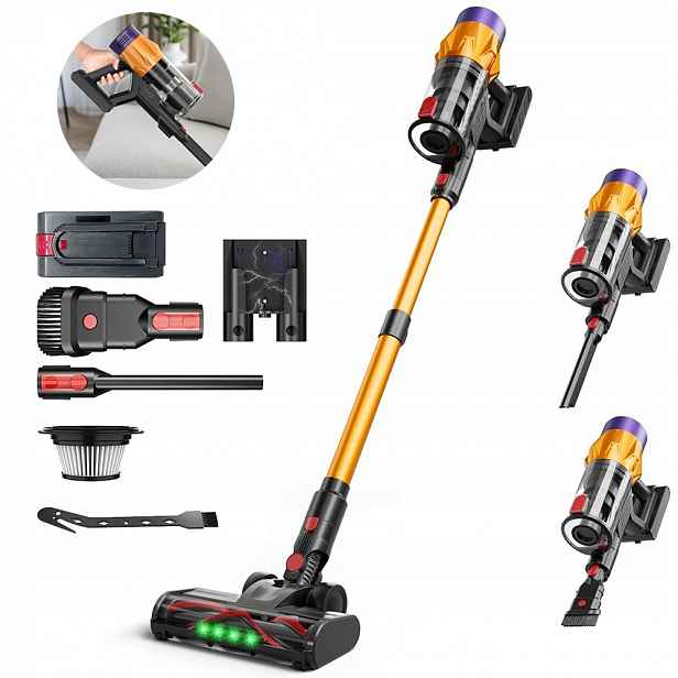 6V1 Bezdrátový Vysavač 550W 3 Režimy Sání Hepa Filtr Pro Domácnost